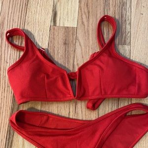 Red bathing suit
